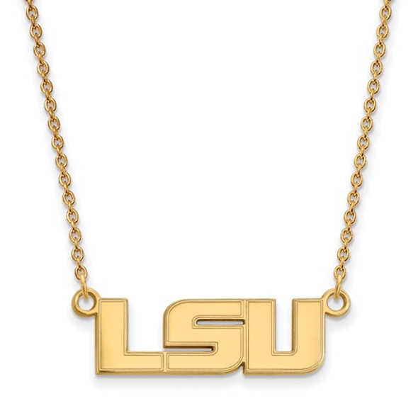 LSU Tigers 14K Gold Pendant Necklace | Logo Art | 4Y009LSU-18