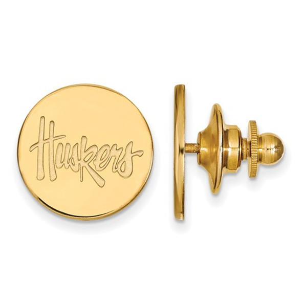 Nebraska Huskers Script 14K Gold Lapel Pin | Logo Art | 4Y064UNE
