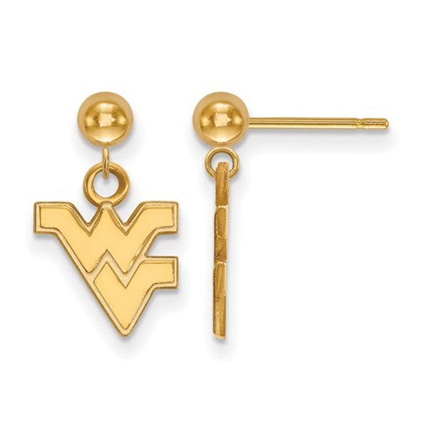 WV Mountaineers Logo 14K Gold Dangle Earrings | Logo Art | 4Y010WVU