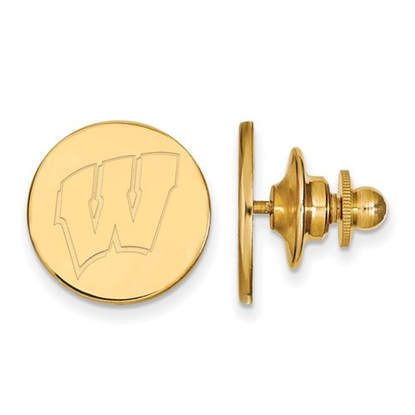 Wisconsin Badgers W Logo 14K Gold Lapel Pin | Logo Art | 4Y011UWI