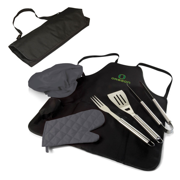 Oregon Ducks BBQ Apron Tote Set | Picnic Time | 635-88-179-474-0