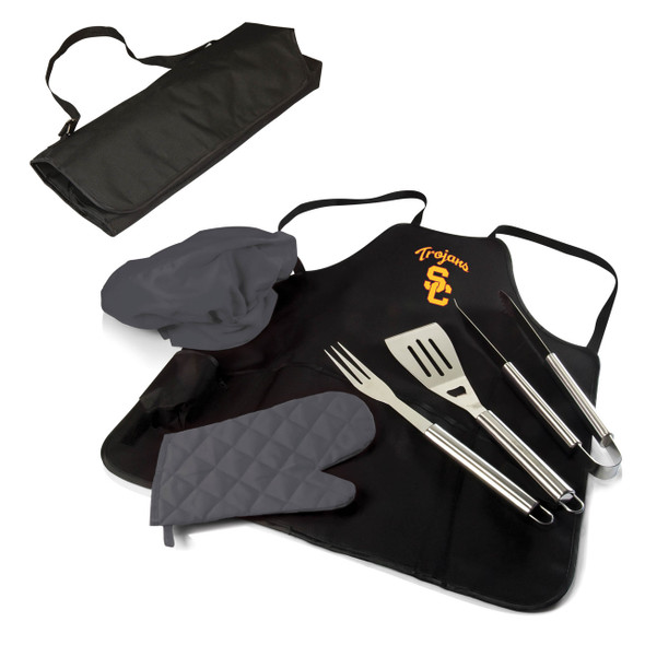 USC Trojans BBQ Apron Tote Set | Picnic Time | 635-88-179-094-0
