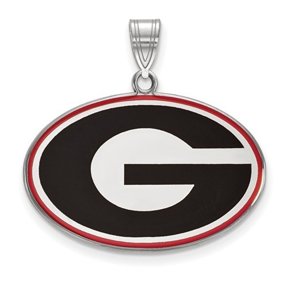 Georgia Bulldogs Sterling Silver Enamel Pendant | Logo Art | SS032UGA