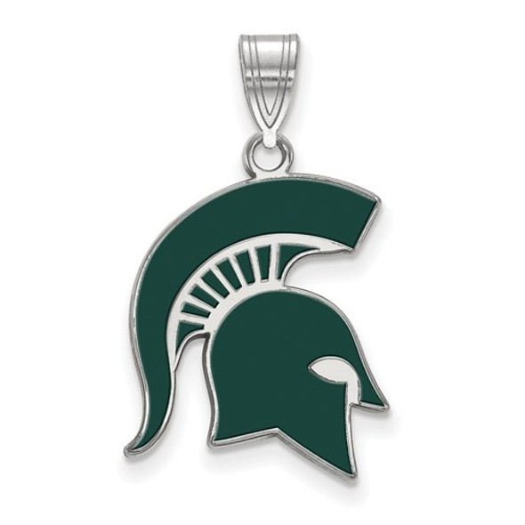 MSU Spartans Enamel and Silver Pendant | Logo Art | SS060MIS