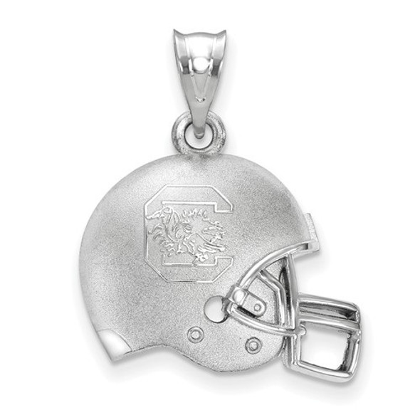 South Carolina Gamecocks Sterling Silver 3D Football Helmet Pendant | Logo Art | SS505USO