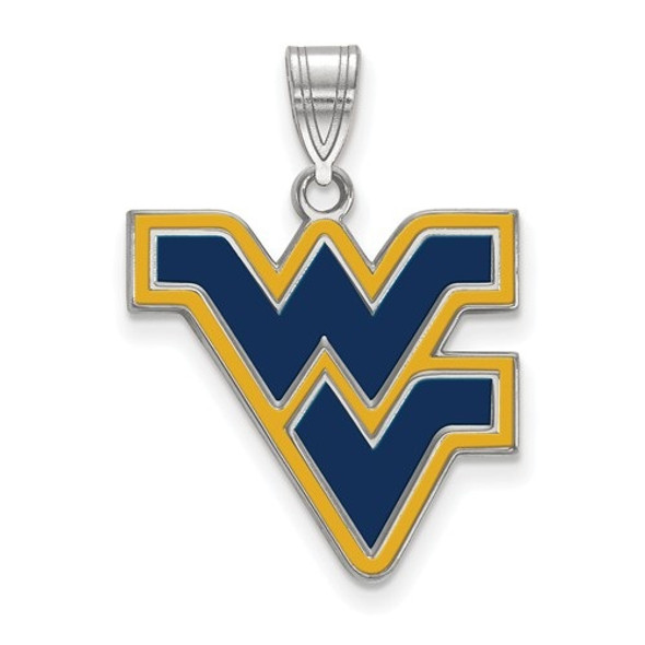 WV Mountaineers Sterling Silver Enamel Pendant | Logo Art | SS032WVU