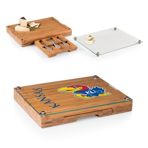 Kansas Jayhawks Concerto Bamboo Cutting Board | Picnic Time | 919-00-505-244-0