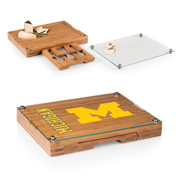 Michigan Wolverines Concerto Bamboo Cutting Board | Picnic Time | 919-00-505-344-0-2