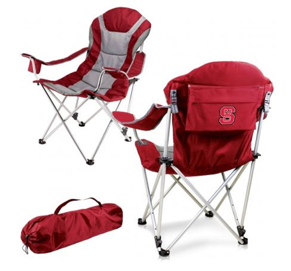 NC State Wolfpack Reclining Camp Chair - Red | Picnic Time | 803-00-100-424-0