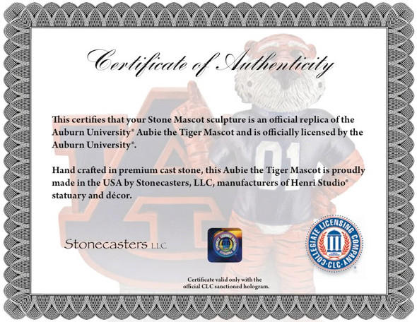 Auburn Tigers Mascot Garden Statue | Stonecasters | 2970HT - 1