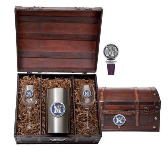 Memphis Tigers Wine Chest Set | Heritage Pewter | WSC10320EB