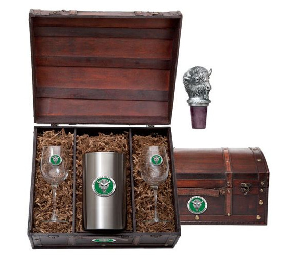 Marshall Thundering Herd Wine Chest Set | Heritage Pewter | WSC10243EG