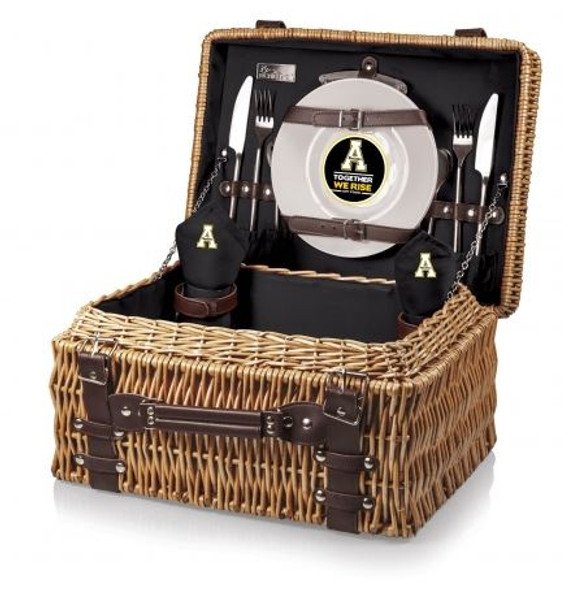 Appalachian State Mountaineers Champion Picnic Basket - Black | Picnic Time | 208-40-179-794-0
