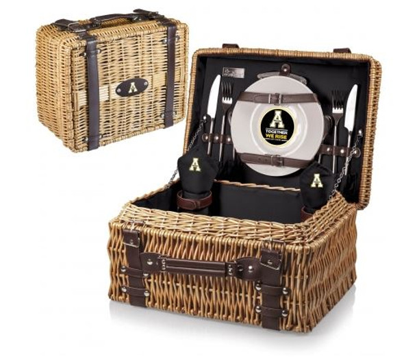 Appalachian State Mountaineers Champion Picnic Basket - Black | Picnic Time | 208-40-179-794-0-1