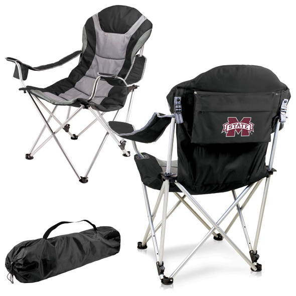 Mississippi St. Bulldogs Reclining Camp Chair | Picnic Time | 803-00-175-384-0-1