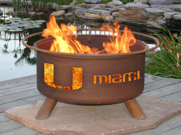 Miami Hurricanes Portable Fire Pit Grill | Patina | F225-1
