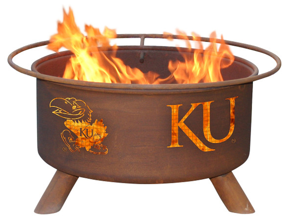 Kansas Jayhawks Portable Fire Pit Grill | Patina | F239