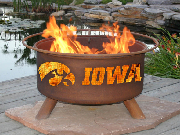 Iowa Hawkeyes Portable Fire Pit Grill | Patina | F241-1