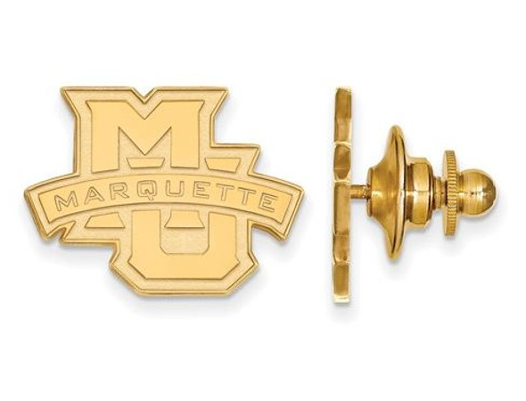 Marquette Golden Eagles Sterling Silver Gold Plated Crest Lapel Pin | Logo Art | GP028MAR