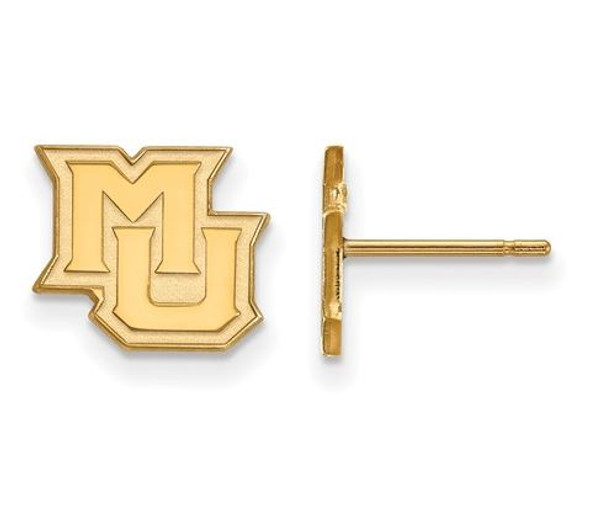 Marquette University Sterling Silver Gold Plated Extra Small Post Earrings | Logo Art | GP018MAR