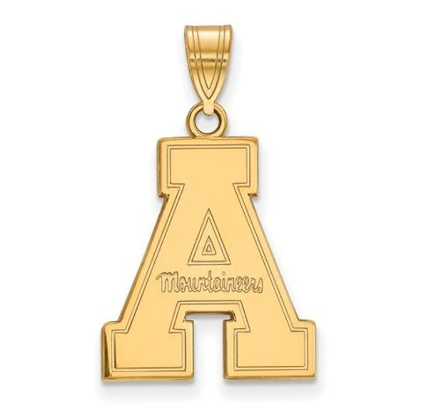 Appalachian State University Sterling Silver Gold Plated Large Pendant | Logo Art | GP004APS