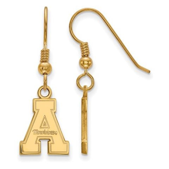 Appalachian State University Sterling Silver Gold Plated Small Dangle Earrings | Logo Art | GP006APS