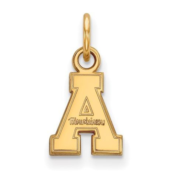 Appalachian State University Sterling Silver Gold Plated Extra Small Pendant | Logo Art | GP001APS