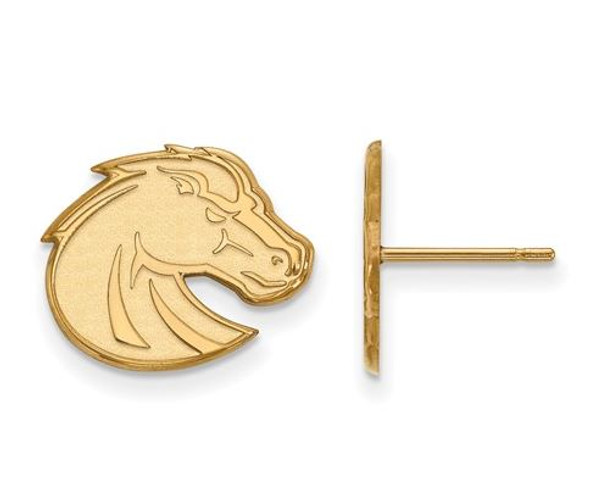 Boise State University 14k Yellow Gold Small Post Earrings | Logo Art | 4Y004BOS