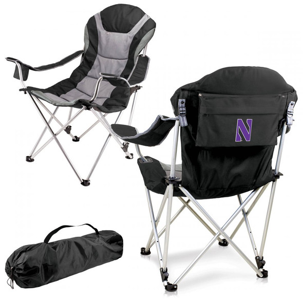 Northwestern Wildcats Reclining Camp Chair  | Picnic Time | 803-00-175-434-0-1