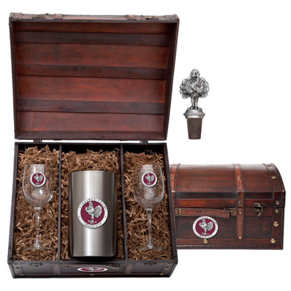 Virginia Tech Hokies Wine Chest Set | Heritage Pewter | WSC10162ER