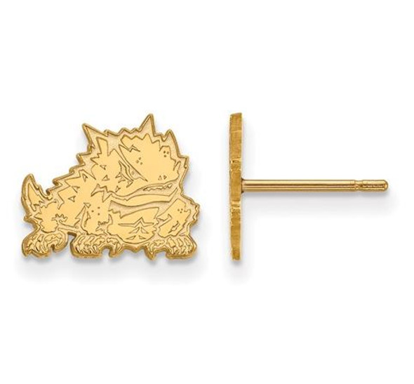 TCU 14k Yellow Gold Extra Small Post Earrings | Logo Art | 4W022TCU