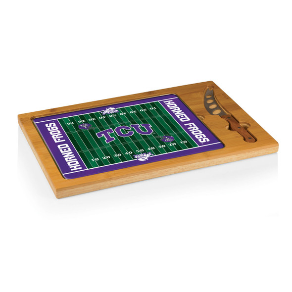 TCU Horned Frogs Icon Cheese Tray | Picnic Time | 910-00-505-844-0-1