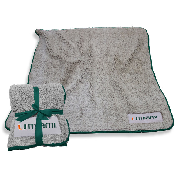Miami Hurricanes Frosty Fleece Blanket | Logo Chair | 169-25F-1 Miami Hurricanes Frosty Fleece Blanket | Logo Chair | 169-25F-1