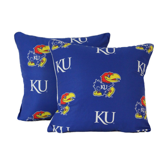 Kansas Jayhawks s 16" x 16" Decorative Pillow Pair | College Covers | KANDPPR