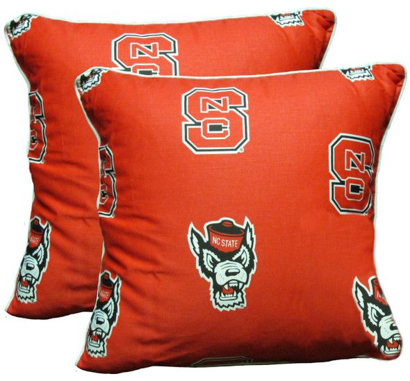 NC State Wolfpack 16" x 16" Decorative Pillow Pair | College Covers | NCSDPPR NC State Wolfpack 16" x 16" Decorative Pillow Pair | College Covers | NCSDPPR