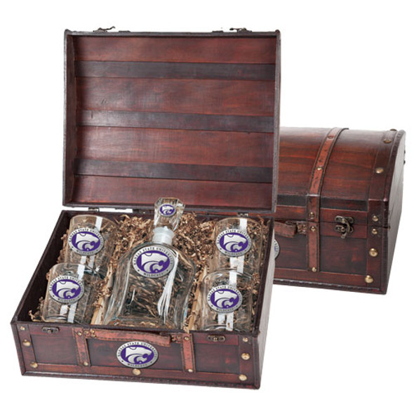 Kansas State Wildcats Capitol Decanter Chest Set | Heritage Pewter | CPTC10242EP