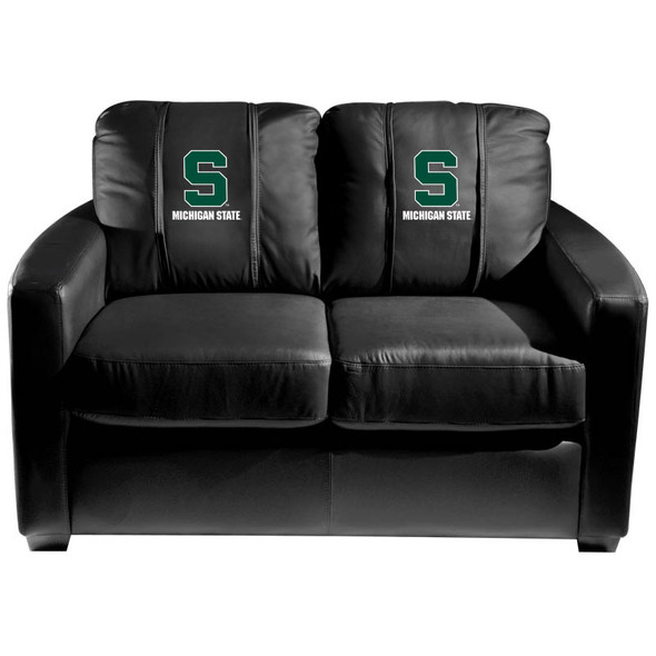 Michigan State Spartans  Silver Love Seat with Secondary logo | Dreamseat | XZ7759003LSCDBK-PSCOL13221