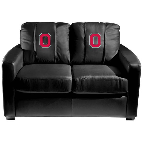 Ohio State Buckeyes Silver Love Seat with Buckeyes Block O logo | Dreamseat | XZ7759003LSCDBK-PSCOL11052