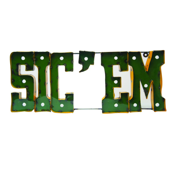 Baylor Bears Recycled Metal Wall Decor Sicem Illuminated | LRT SALES | SICEMWDLGT
