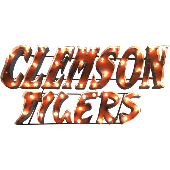 Clemson Tigers Recycled Metal Wall Decor Tigers Illuminated | LRT SALES | CLEMSONTIGERSWDLGT
