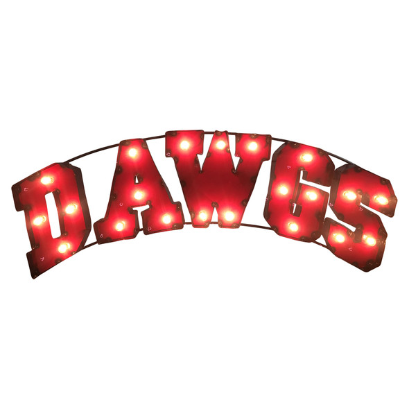 Georgia Bulldogs Recycled Metal Wall Decor Dawgs Illuminated | LRT SALES | DAWGSWDLGT