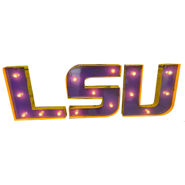 LSU Tigers Recycled Metal Wall Decor Illuminated | LRT SALES | LSU1WDLGT