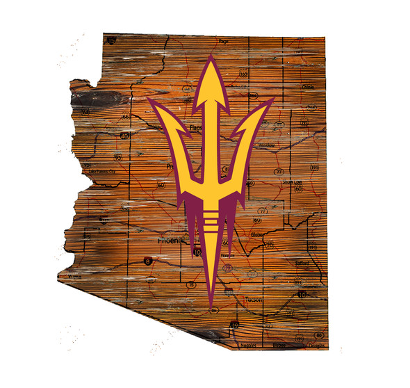 Arizona State Sun Devils Distressed State Wall Art |FAN CREATIONS |  C0728-Arizona State