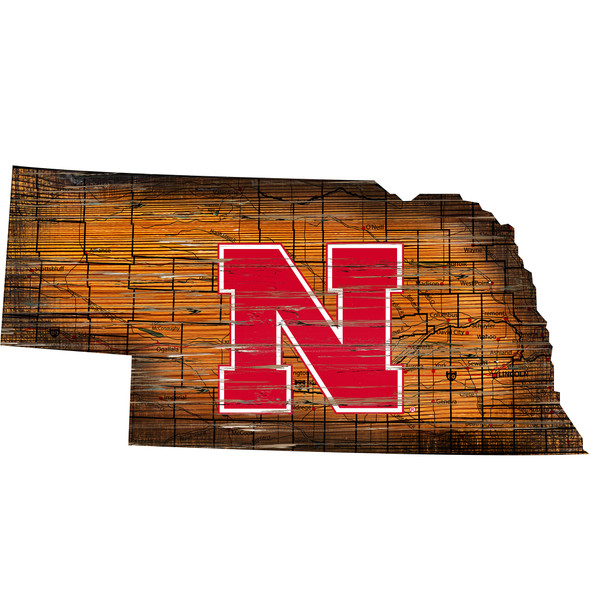 Nebraska Huskers Distressed State Wall Art |FAN CREATIONS |  C0728-Nebraska