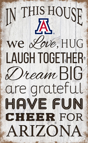 Arizona Wildcats In This House Wall Art |FAN CREATIONS | C0976-Arizona