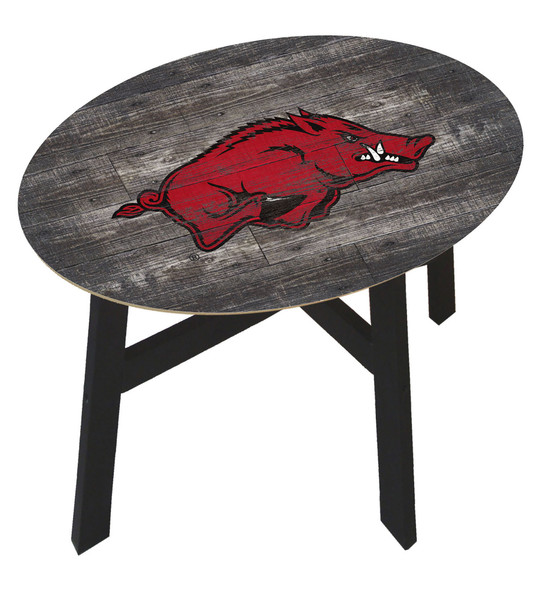Arkansas Razorbacks Distressed Wood Side Table |FAN CREATIONS | C0823-Arkansas