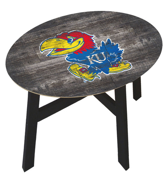 Kansas Jayhawks Distressed Wood Side Table |FAN CREATIONS | C0823-Kansas