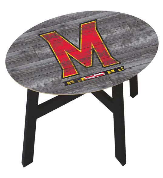 Maryland Terrapins Distressed Wood Side Table |FAN CREATIONS | C0823-Maryland