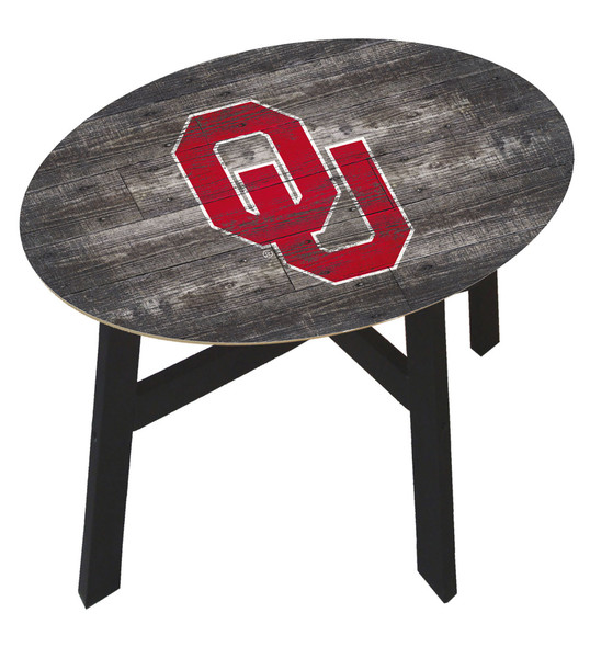 Oklahoma Sooners Distressed Wood Side Table |FAN CREATIONS | C0823-Oklahoma