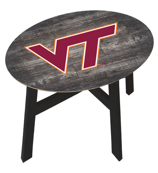 Virginia Tech Hokies Distressed Wood Side Table |FAN CREATIONS | C0823-Virginia Tech
